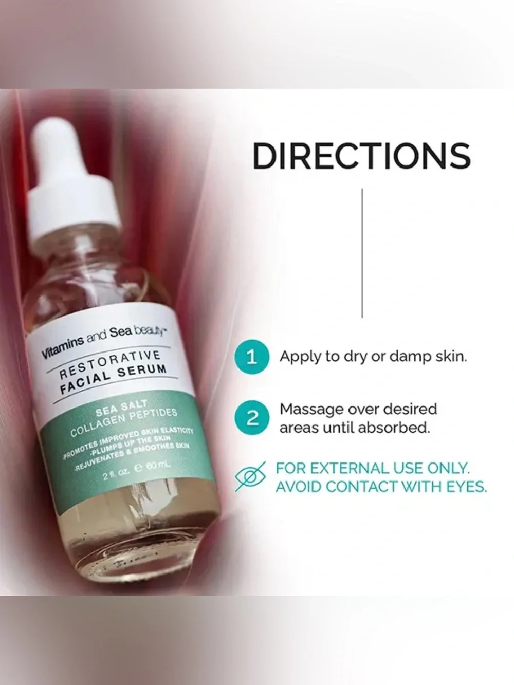 Restorative Vitamins & Sea Salt + Collagen Peptide Facial Serum,Firms & Hydrates